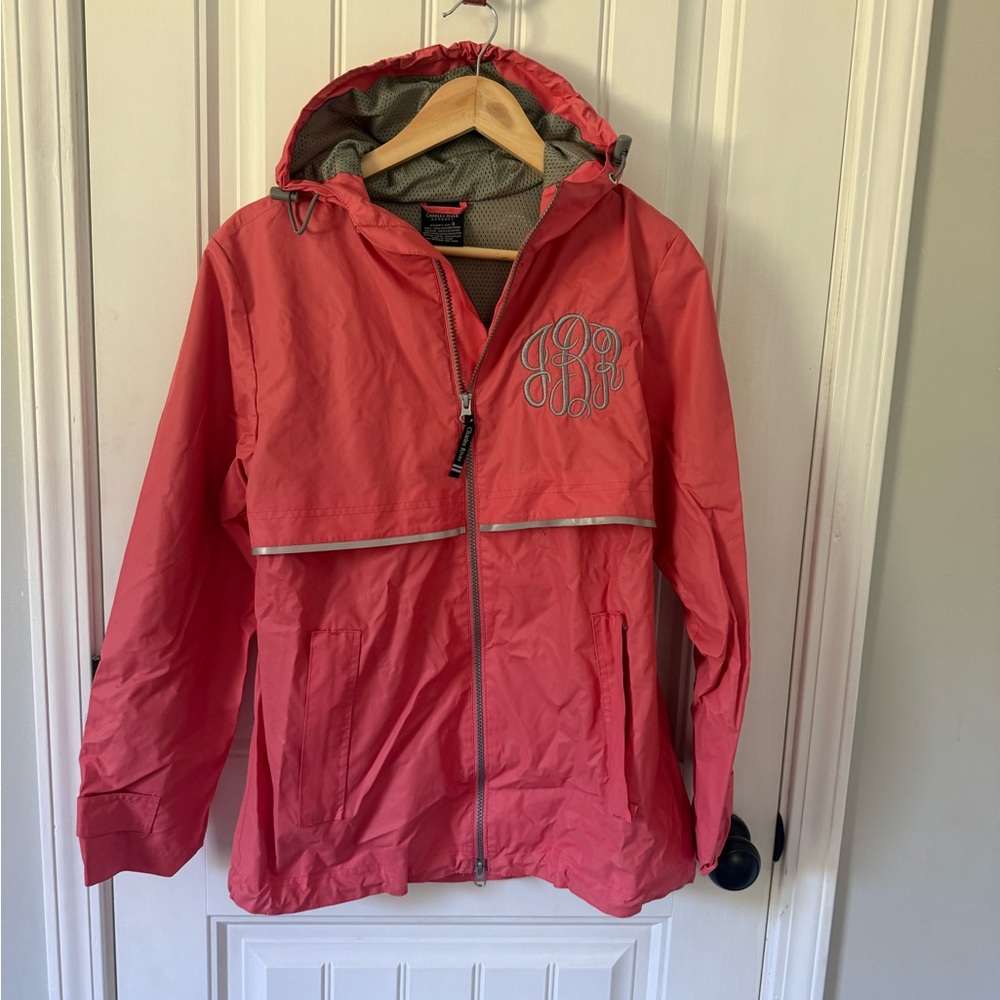 Charles River Apparel Coral Kids Raincoat with Monogram